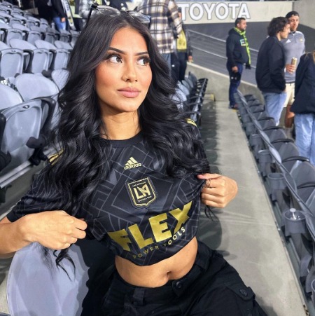 Sofia Mancilla during the match of the LA FC soccer team in BMO Stadium.
